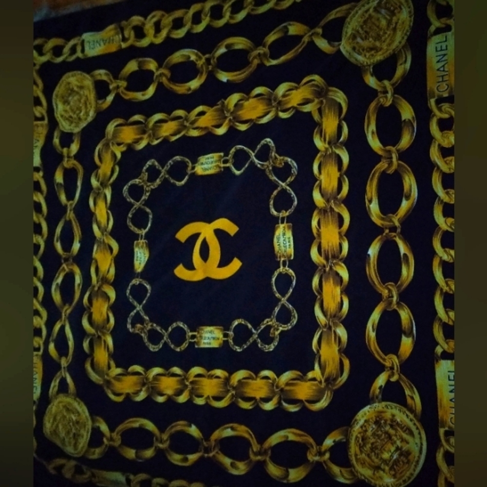 Vintage Chanel large silk scarf/wrap